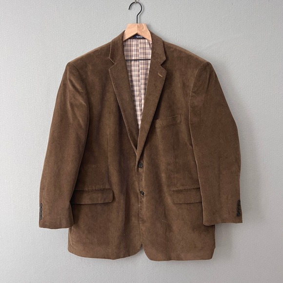 Saddlebred Other - Saddlebred Corduroy Blazer Men 50R Brown Vintage Academic Professional